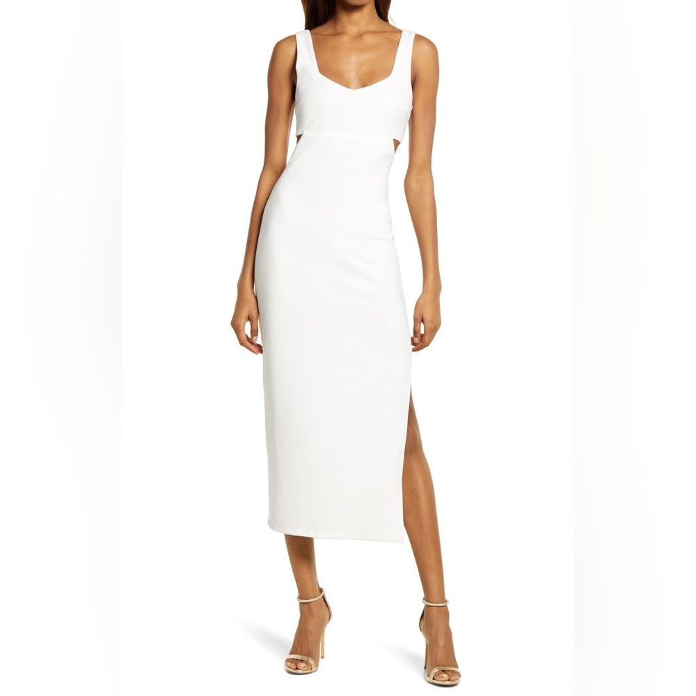 Lulu’s White Cut-out Bodycon Dress | Size Small
